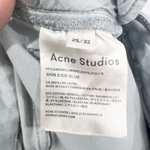 Acne Studios Skin 5 Ice Blue Slim Fit Skinny Jeans Size 25 A3 - Picture 6 of 6